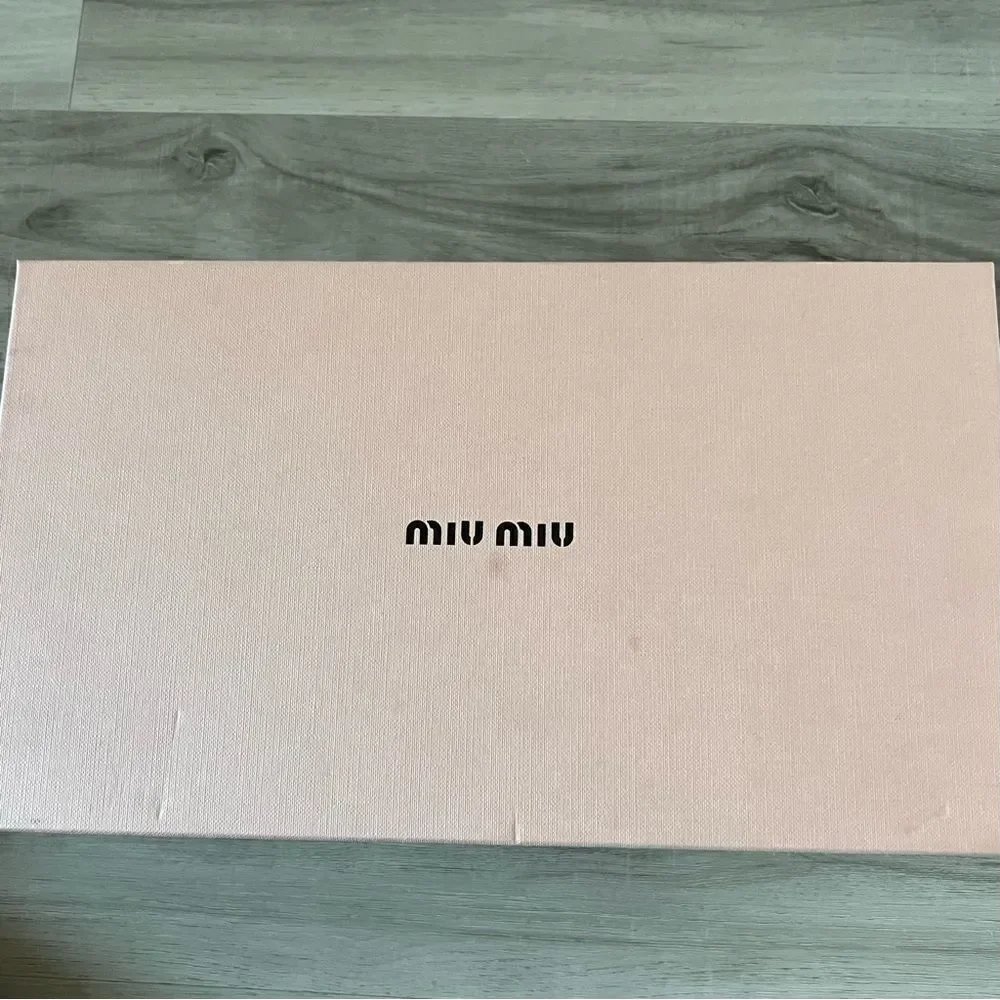 NIB vintage Miu Miu black patent flats with silvertone buckle hardware sz 11